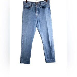 Levi’s Premium Wedgie Straight Raw Hem Cotton Jeans Size 30